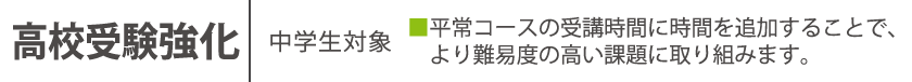 高校受験強化